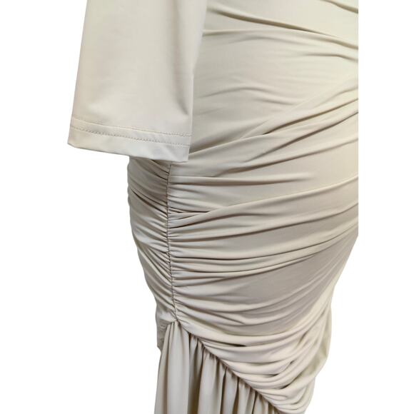 De La Vali RAVEL MINI DRESS IN IVORY SPANDEX JERSEY US 2 - Picture 7 of 8